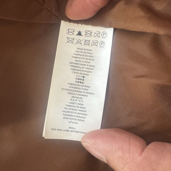 MRSP $250 New Michael Kors Real Lamb Leather Short Jacket Brown Size Medium - Picture 10 of 15